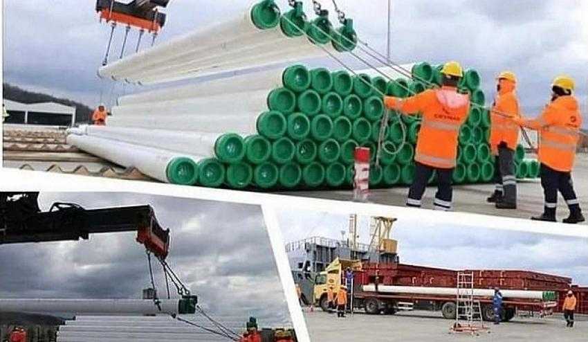 Doğalgazı Karaya Taşıyacak Olan Gaz Boruları Geldi..