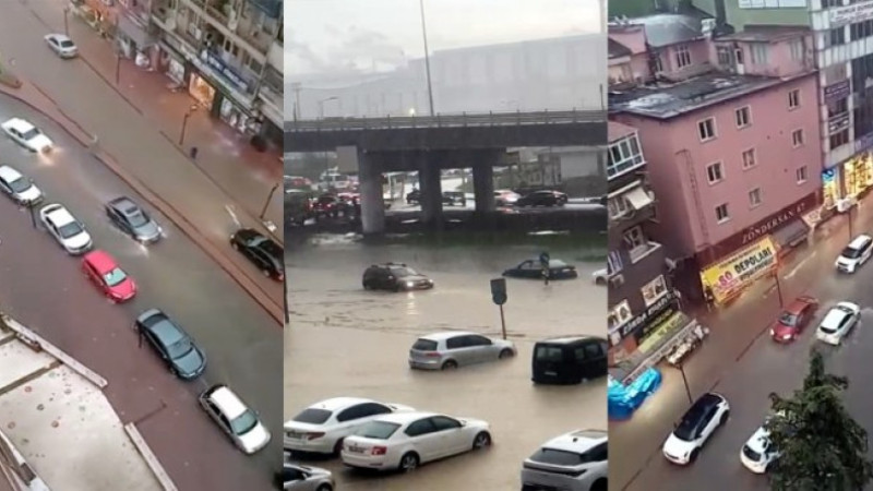 Dolu, sağanak yağmur ve fırtına Karadeniz Ereğli'yi 5 dakikada felç etti!..