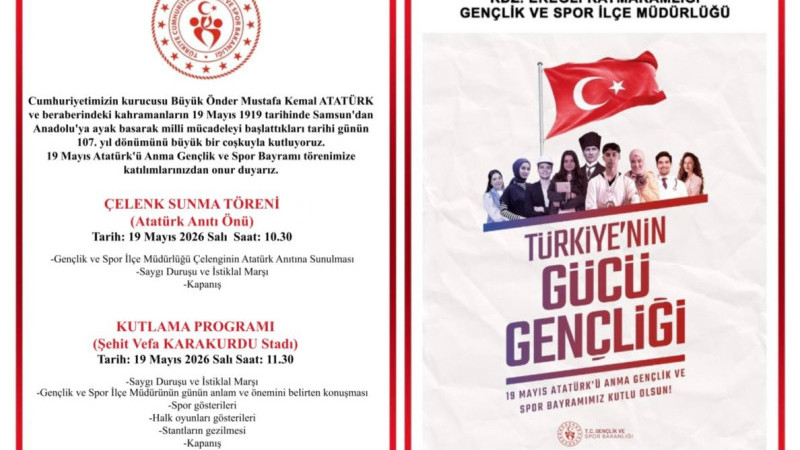 Kdz.Ereğli Kaymakamı Fatih Yılmaz'ın 19 Mayıs Kutlamas Mesajı