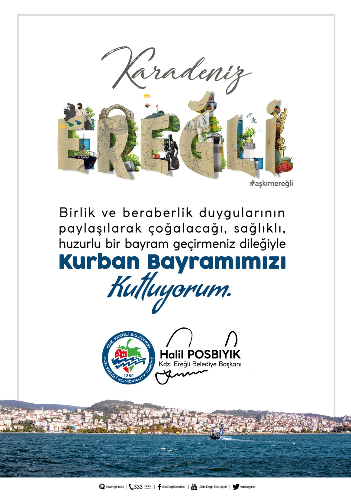 Kdz.Ereğli Belediye Başkanı Halil Posbıyık Kurban Bayramı mesajı 