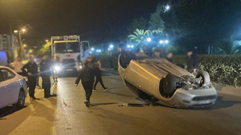 Alkollü sürücü kazaya sebep oldu.