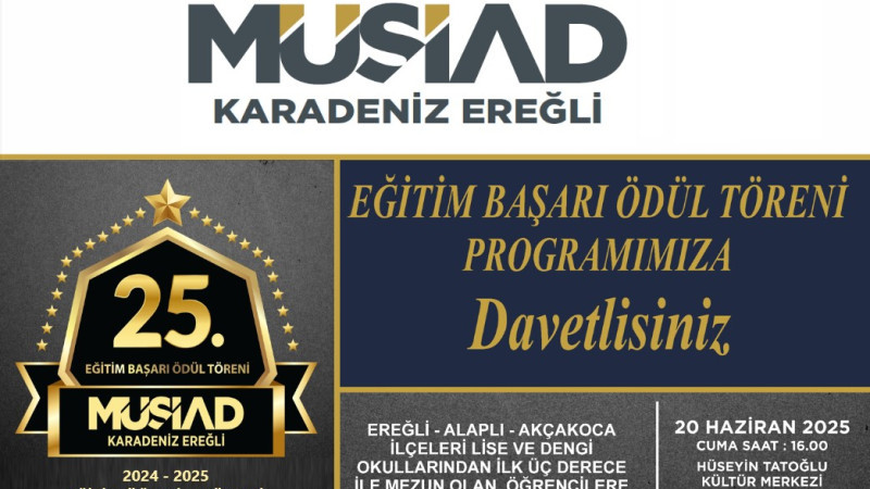 MÜSİAD Başarı Ödül Töreni 20 Haziranda..